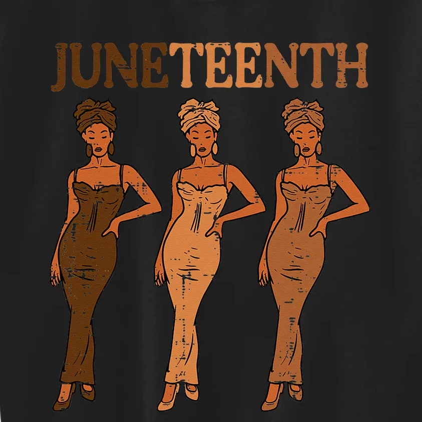 Juneteenth Black Woman Dress 1865 Melanin Kids Sweatshirt