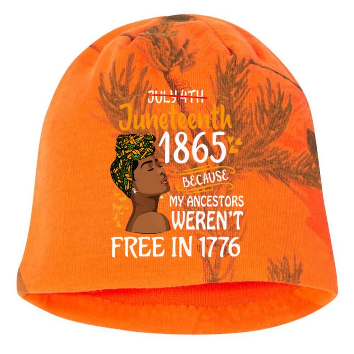 Juneteenth Black Wo Because My Ancestor Weren't Free 1776 Kati - Camo Knit Beanie