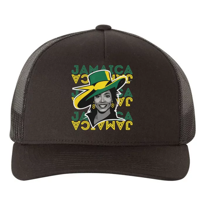 Jamaican Black Woman Girl Happy Independence Day Jamaica Yupoong Adult 5-Panel Trucker Hat