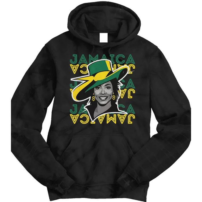 Jamaican Black Woman Girl Happy Independence Day Jamaica Tie Dye Hoodie