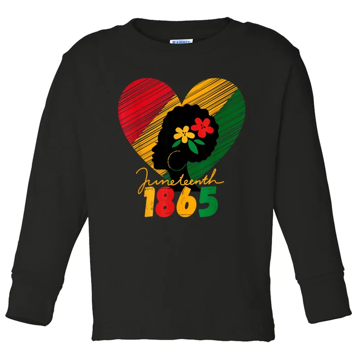 Juneteenth Black Women Remembering My Ancestors Toddler Long Sleeve Shirt