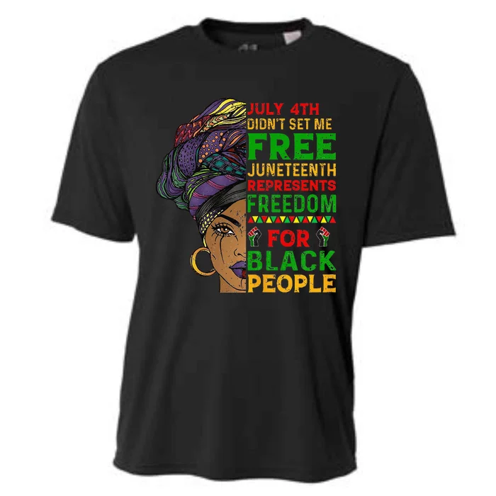 Juneteenth Black Wo Because My Ancestor Weren't Free 1776 Cooling Performance Crew T-Shirt