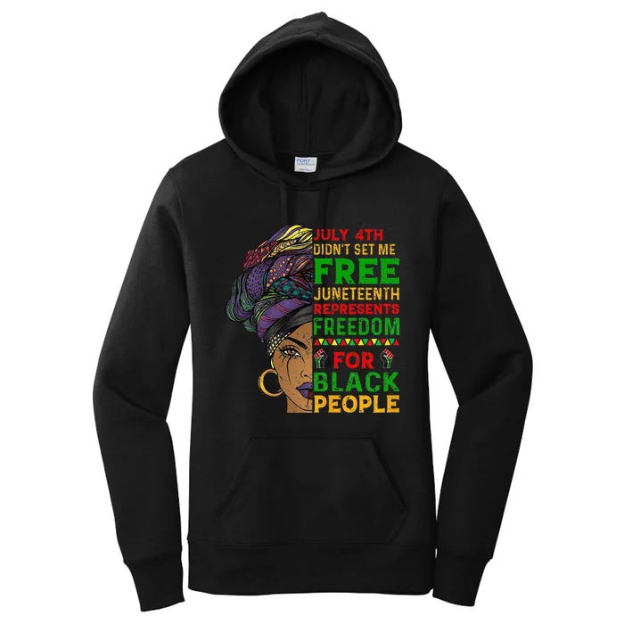 Juneteenth Black Wo Because My Ancestor Weren't Free 1776 Women's Pullover Hoodie