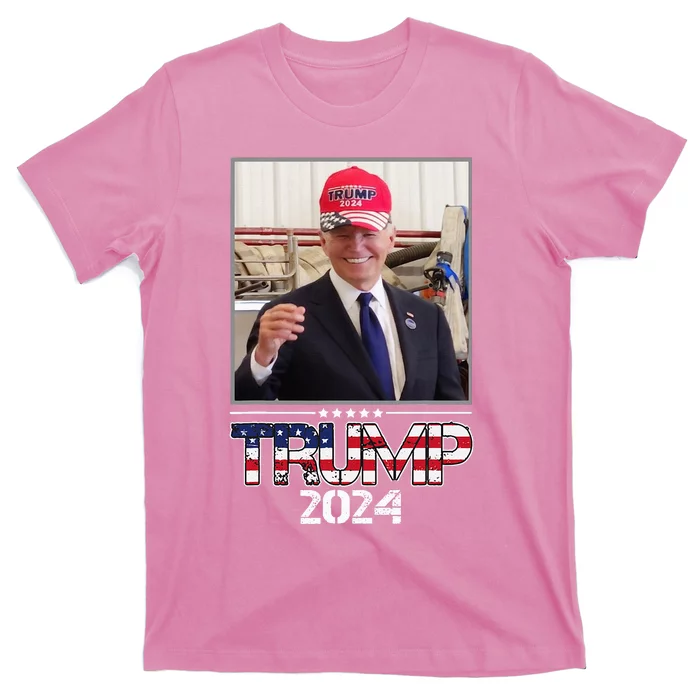 Joe Biden Wearing A Trump Hat Election 2024 T-Shirt