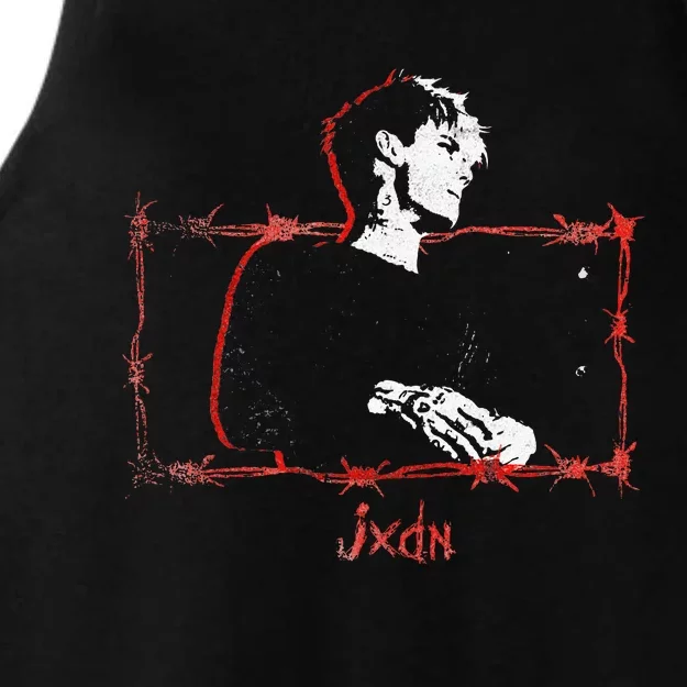 Jxdn Barbed Wire Portrait Ladies Tri-Blend Wicking Tank