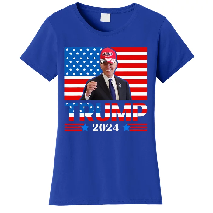 Joe Biden Wearing A Trump Hat Meme 2024 Women's T-Shirt