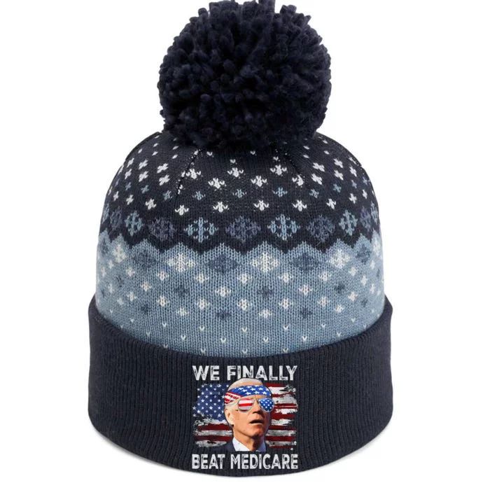 Joe Biden We Finally Beat Medicare Funny Biden The Baniff Cuffed Pom Beanie