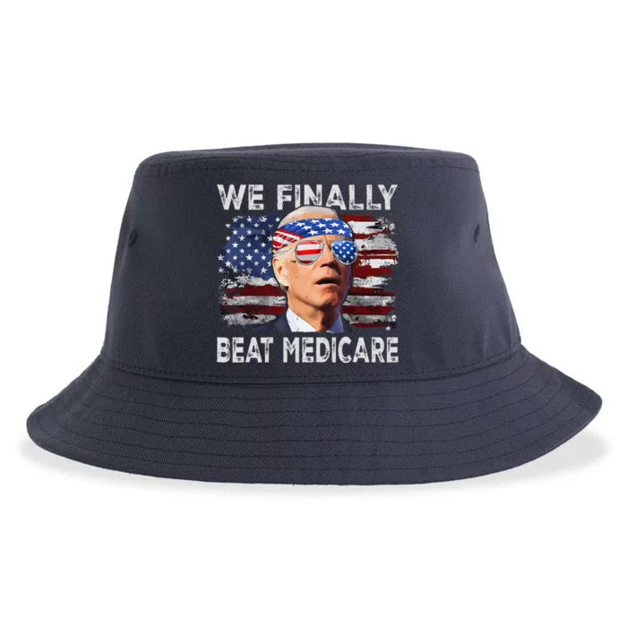 Joe Biden We Finally Beat Medicare Funny Biden Sustainable Bucket Hat