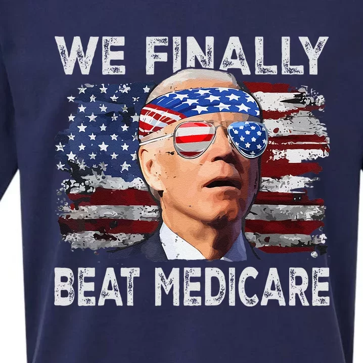 Joe Biden We Finally Beat Medicare Funny Biden Sueded Cloud Jersey T-Shirt