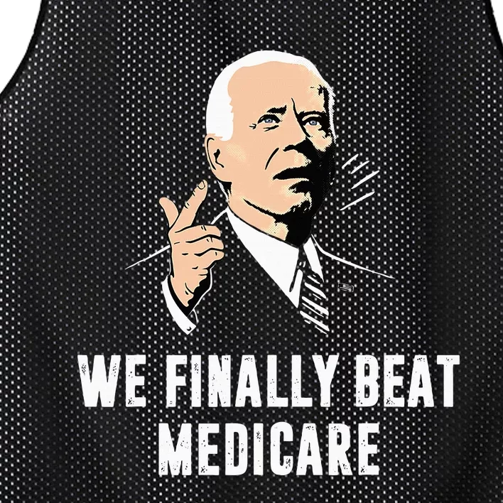 Joe Biden We Finally Beat Medicare Funny Anti Biden Mesh Reversible Basketball Jersey Tank