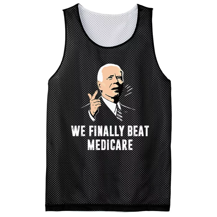 Joe Biden We Finally Beat Medicare Funny Anti Biden Mesh Reversible Basketball Jersey Tank