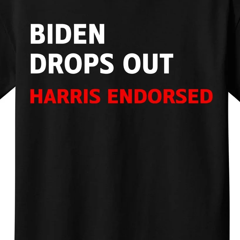 Joe Biden Withdraws Reelection Bid Endorses Kamala Harris For President Kids T-Shirt