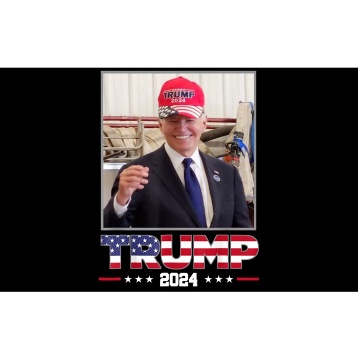 Joe Biden Wearing A Trump Hat Election 2024 Funny Bumper Sticker