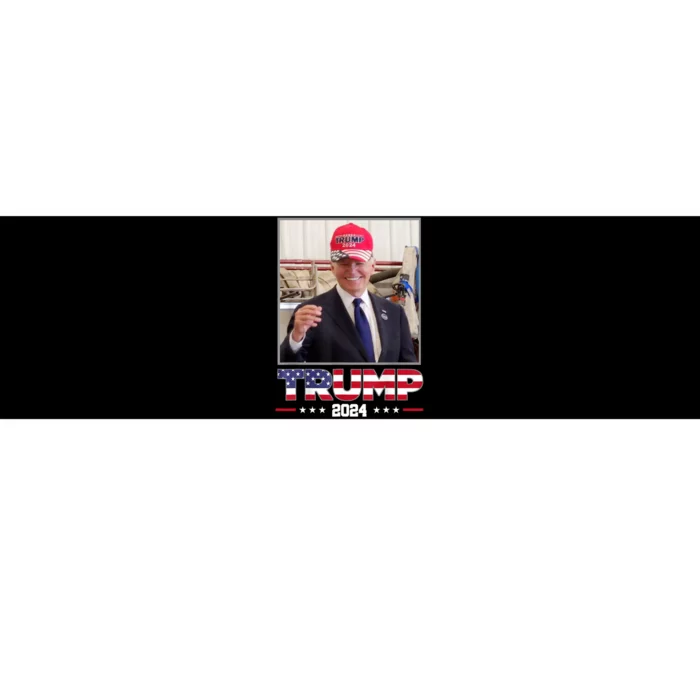 Joe Biden Wearing A Trump Hat Election 2024 Funny Bumper Sticker