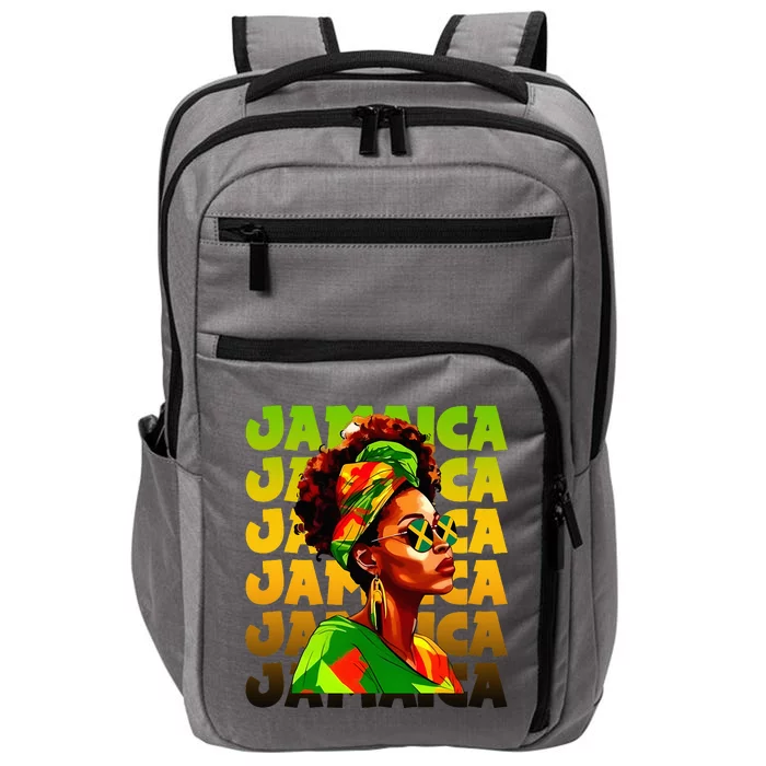 Jamaican Black Woman Melanin Jamaican Girl Afro Hair Pride Impact Tech Backpack