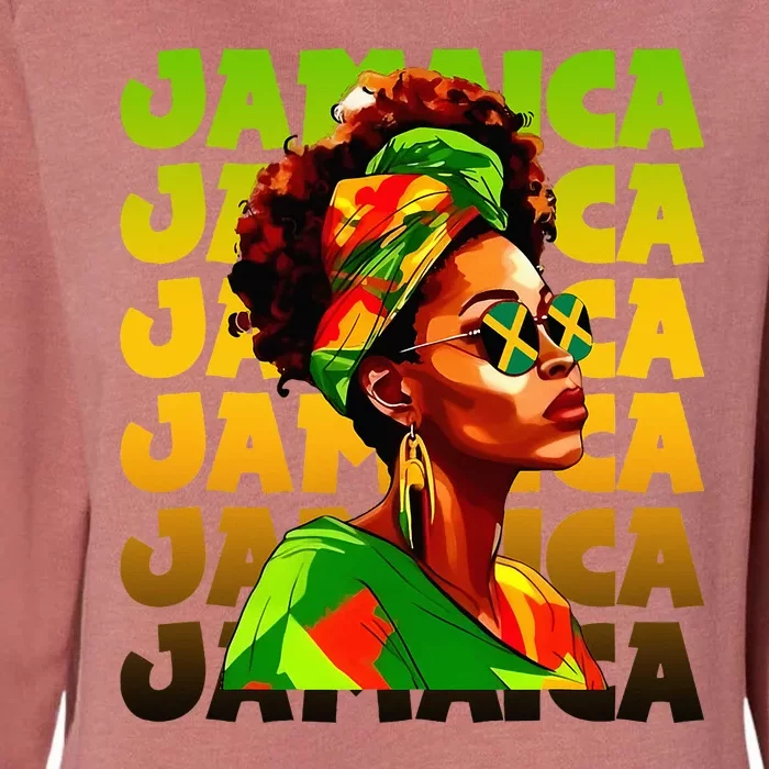 Jamaican Black Woman Melanin Jamaican Girl Afro Hair Pride Womens California Wash Sweatshirt