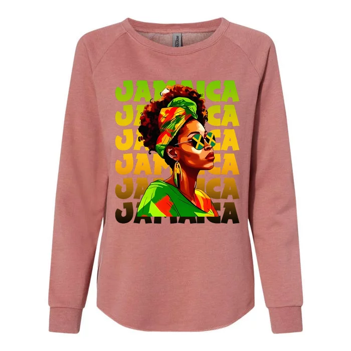 Jamaican Black Woman Melanin Jamaican Girl Afro Hair Pride Womens California Wash Sweatshirt