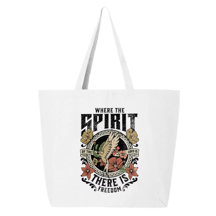 Jesus Bible Where The Spirit Of The Lord Is There Is Freedom 25L Jumbo Tote