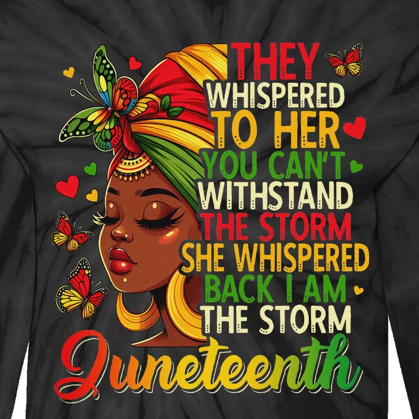 Juneteenth Black Women Girl Black Freedom 1865 History Month Tie-Dye Long Sleeve Shirt