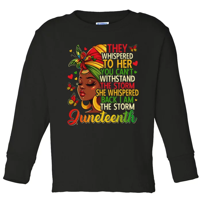 Juneteenth Black Women Girl Black Freedom 1865 History Month Toddler Long Sleeve Shirt