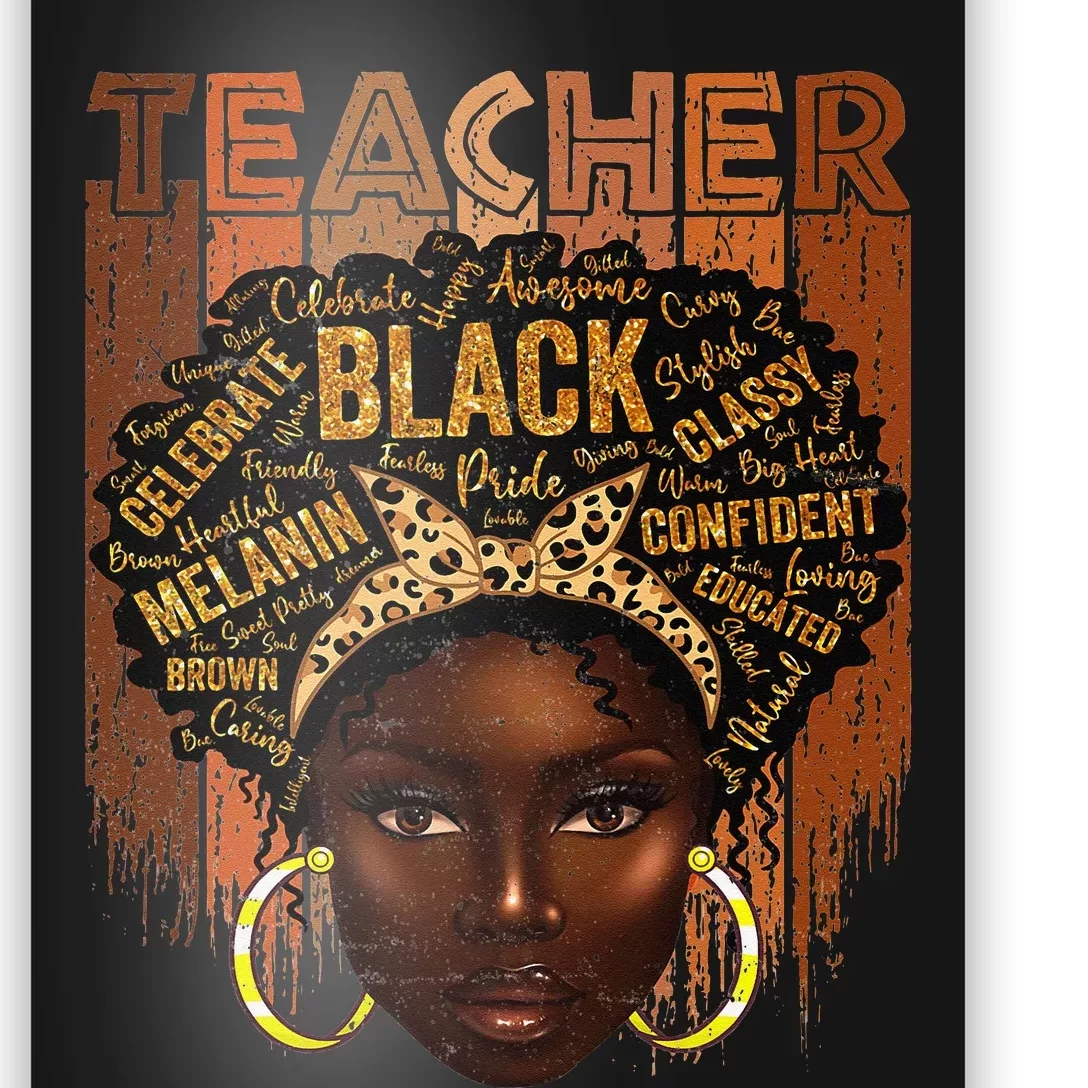 Juneteenth Black Woman Teacher Afro Smart African American Poster