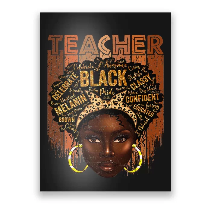 Juneteenth Black Woman Teacher Afro Smart African American Poster