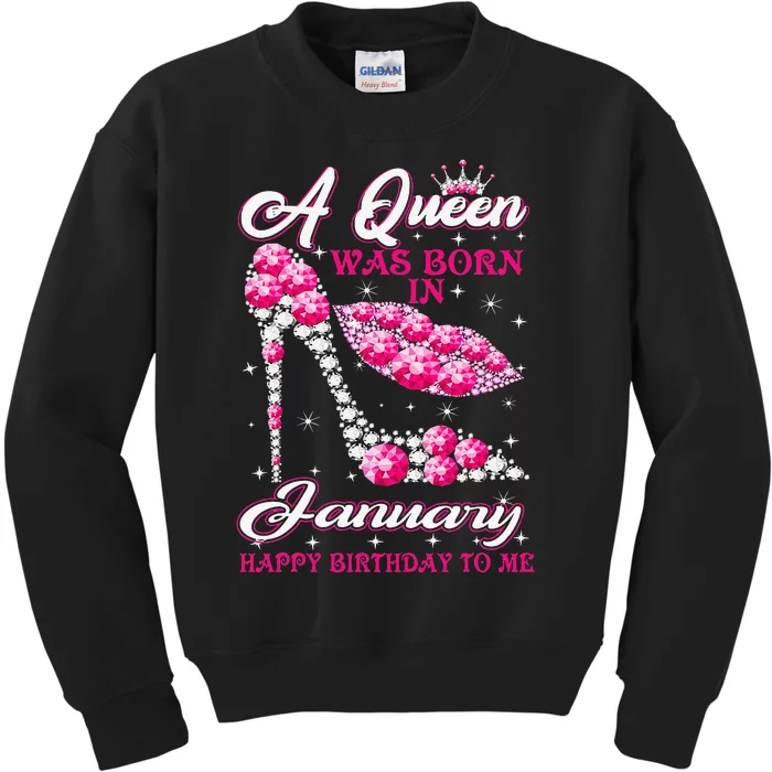 January Birthday Wo Party KissHigh Heel Kids Sweatshirt