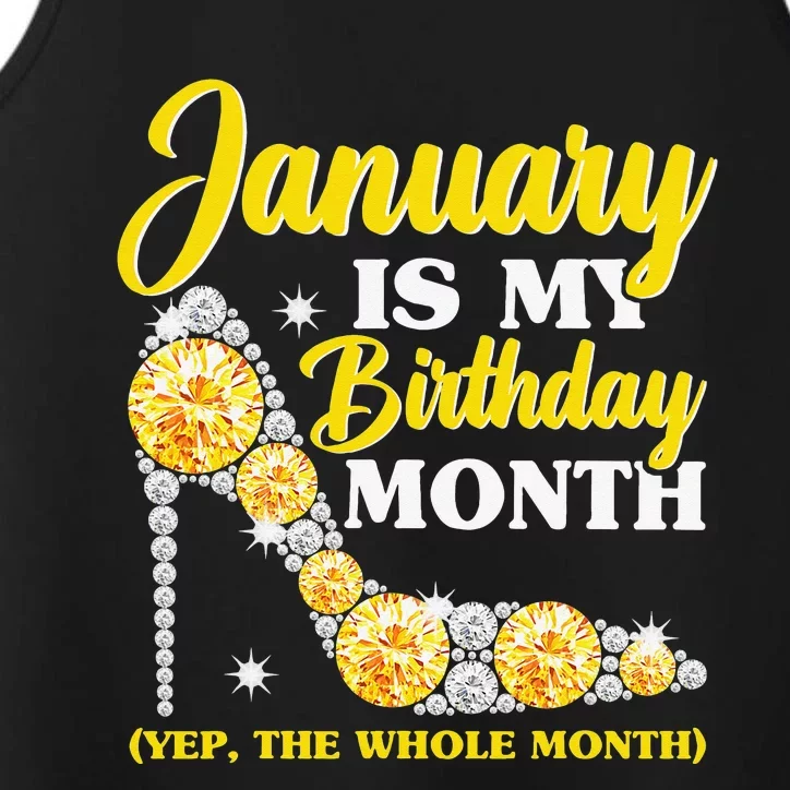 January Birthday Wo Yep The Whole Month Bling Performance Tank