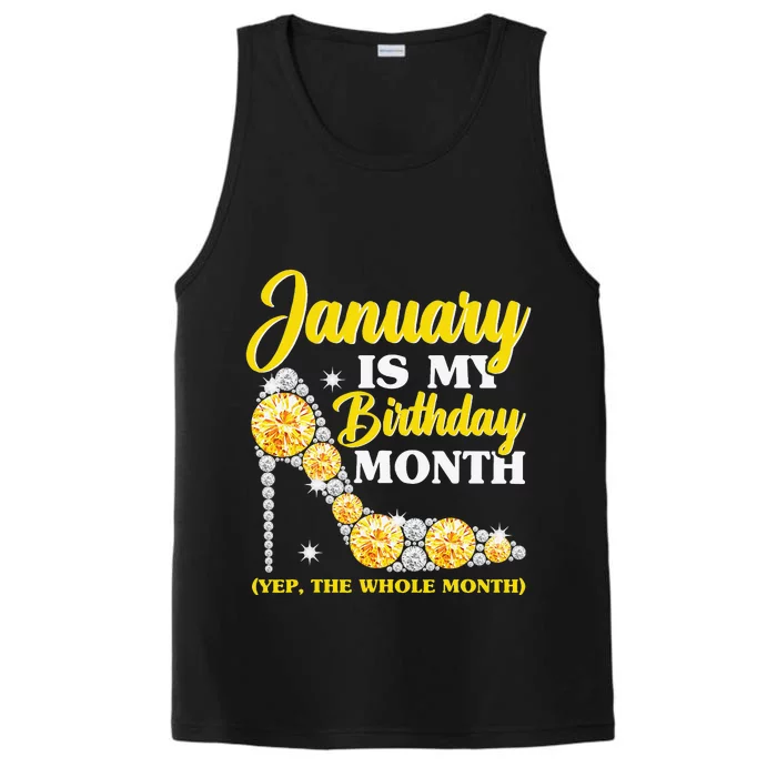 January Birthday Wo Yep The Whole Month Bling Performance Tank