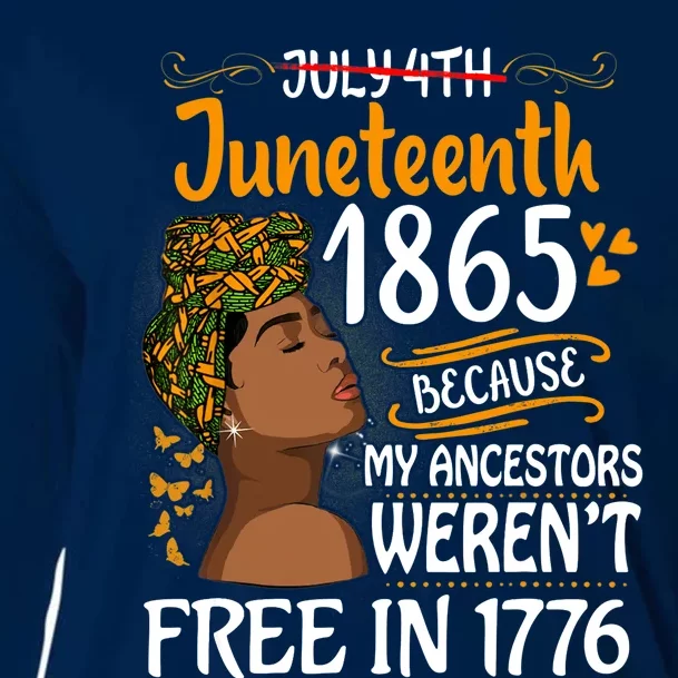 Juneteenth Black Wo Because My Ancestor Weren't Free 1776 Cooling Performance Long Sleeve Crew