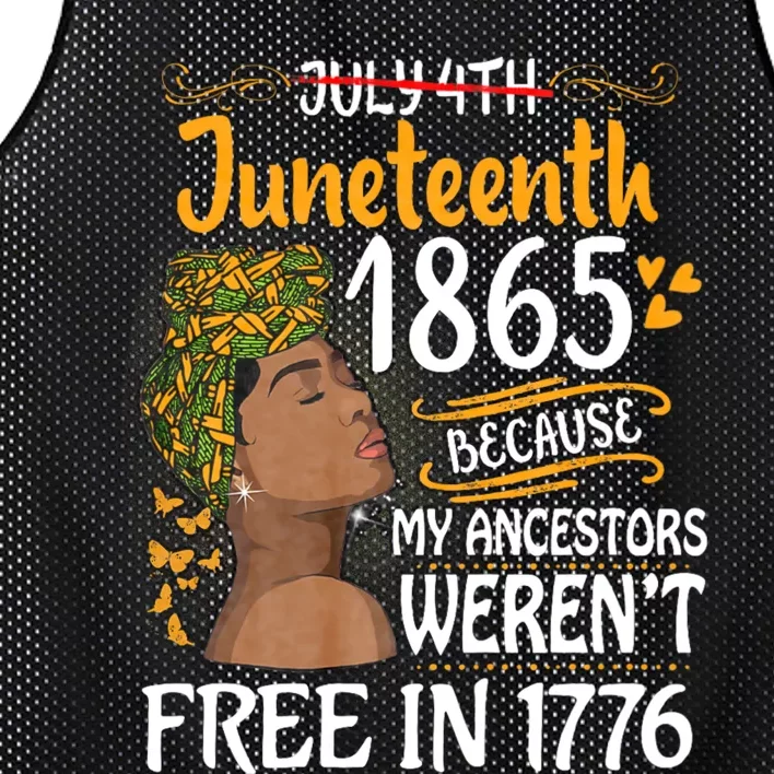 Juneteenth Black Women Because My Ancestor WerenT Free 1776 Mesh Reversible Basketball Jersey Tank