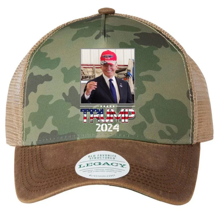 Joe Biden Wearing A Trump Hat Election 2024 Legacy Tie Dye Trucker Hat