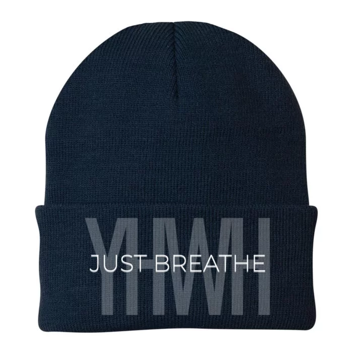 Just Breathe Yhwh (Yahweh) Minimal Design Great Gift Knit Cap Winter Beanie