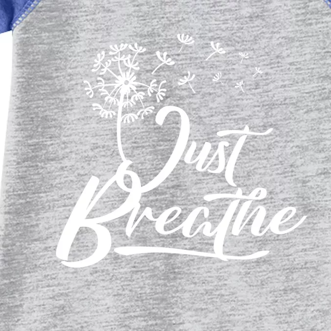 Just Breathe Yoga Meditation Mindfulness Dandelion Wind Funny Gift Infant Baby Jersey Bodysuit