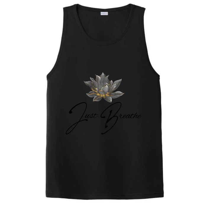 Just Breathe Yoga Yellow Gift Performance Tank