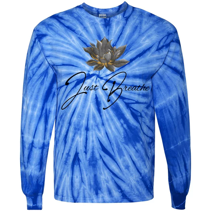 Just Breathe Yoga Yellow Gift Tie-Dye Long Sleeve Shirt