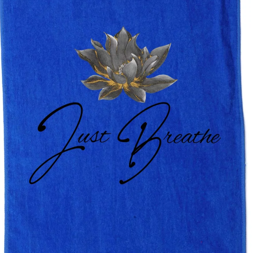 Just Breathe Yoga Yellow Gift Platinum Collection Golf Towel