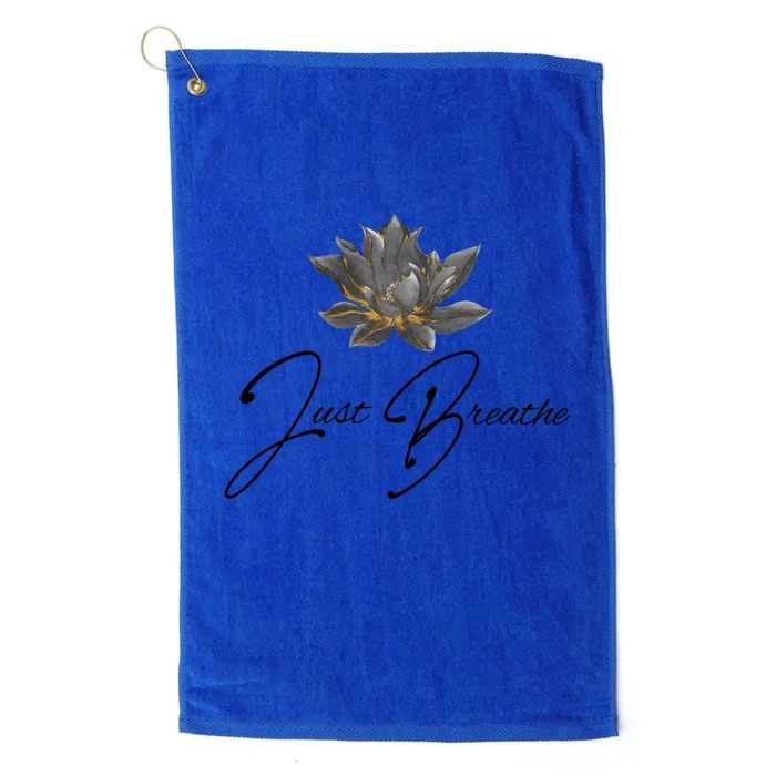 Just Breathe Yoga Yellow Gift Platinum Collection Golf Towel