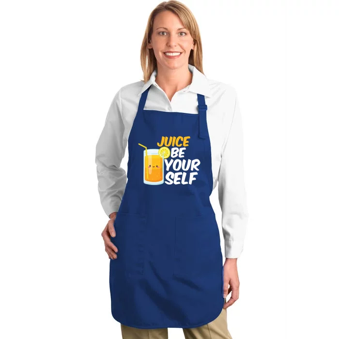 Juice Be Yours Funny Orange Juice Pun Fruit Juice Humor Gift Full-Length Apron With Pocket