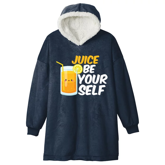 Juice Be Yours Funny Orange Juice Pun Fruit Juice Humor Gift Hooded Wearable Blanket