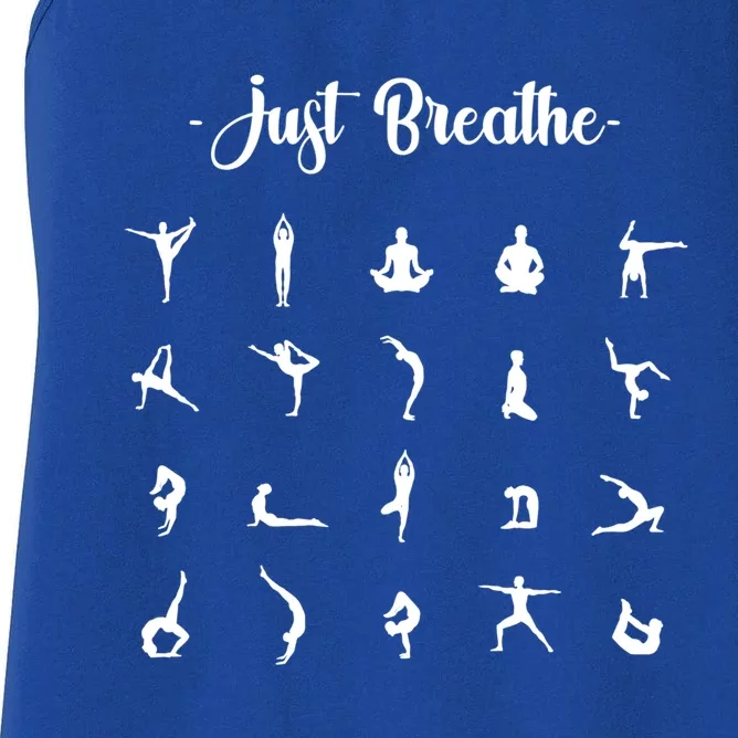 Just Breathe Yoga Meditation Gift Women's Racerback Tank