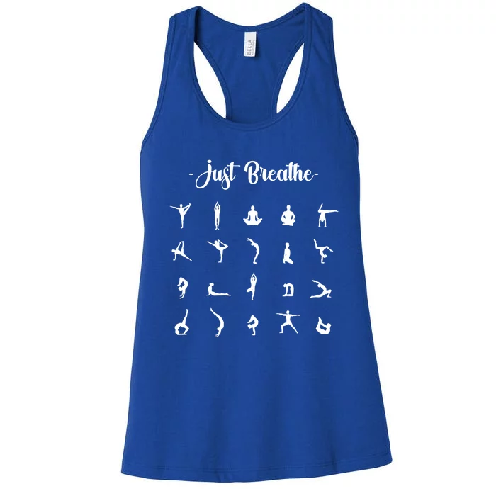 Just Breathe Yoga Meditation Gift Women's Racerback Tank