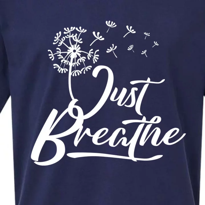 Just Breathe Yoga Meditation Mindfulness Dandelion Wind Great Gift Sueded Cloud Jersey T-Shirt