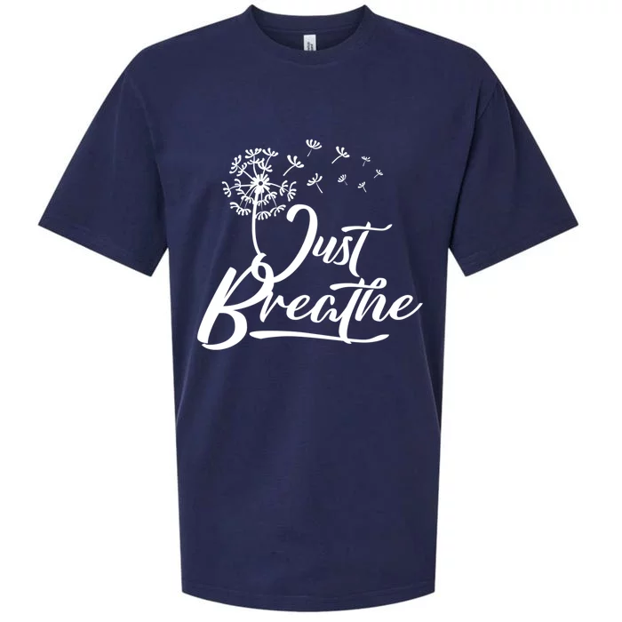 Just Breathe Yoga Meditation Mindfulness Dandelion Wind Great Gift Sueded Cloud Jersey T-Shirt