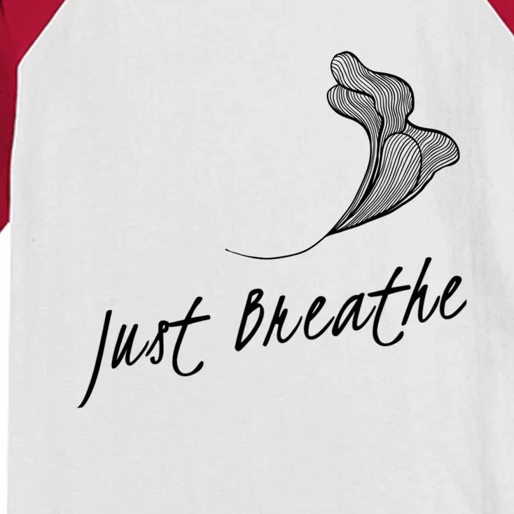 Just Breathe Yoga Gift Kids Colorblock Raglan Jersey