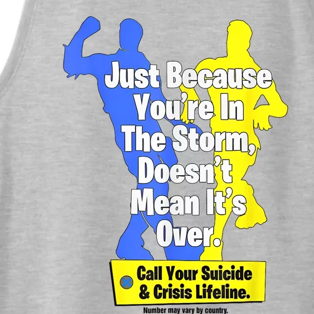 Just Because Youre In The Storm Doesnt Mean Its Over Ladies Tri-Blend Wicking Tank