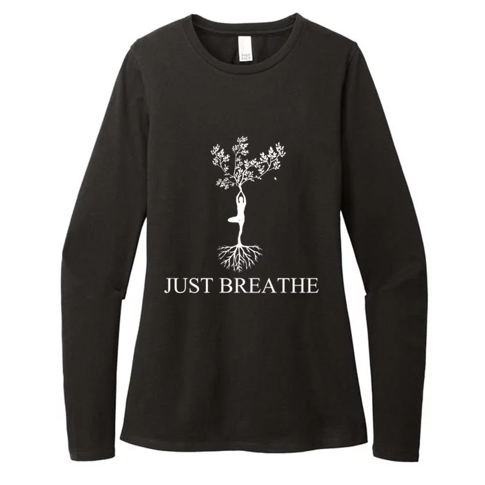 Just Breathe Yoga Gift Womens CVC Long Sleeve Shirt