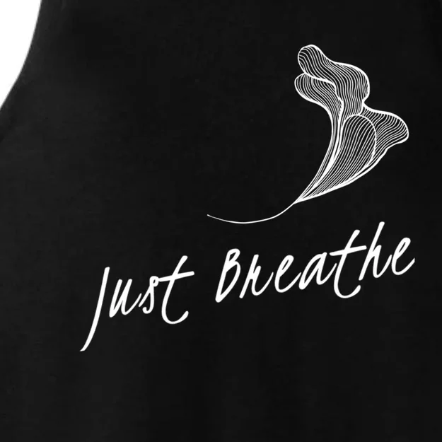 Just Breathe Yoga Cool Gift Ladies Tri-Blend Wicking Tank