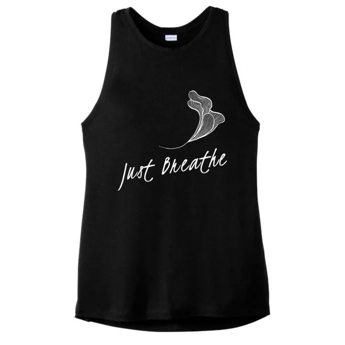 Just Breathe Yoga Cool Gift Ladies Tri-Blend Wicking Tank