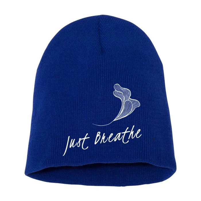 Just Breathe Yoga Cool Gift Short Acrylic Beanie